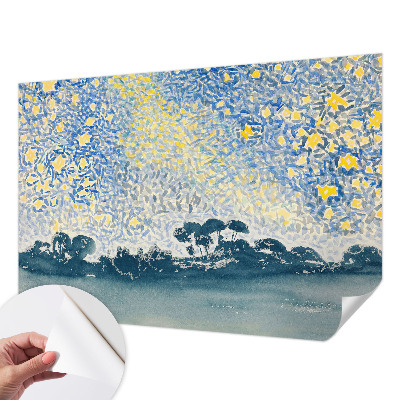 Baby room wall mural with a star abstract design