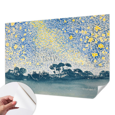 Baby room wall mural with a star abstract design
