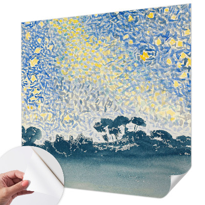 Baby room wall mural with a star abstract design