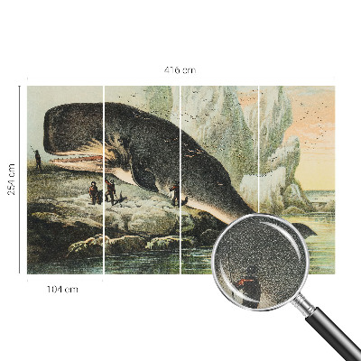 Peel and stick wall mural featuring a sea gigantism design