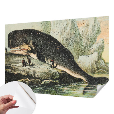 Peel and stick wall mural featuring a sea gigantism design