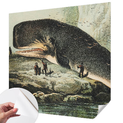 Peel and stick wall mural featuring a sea gigantism design