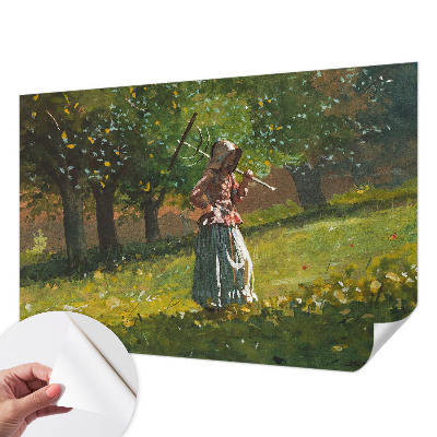 Peel and stick wallpaper mural with an autumn afternoon scene