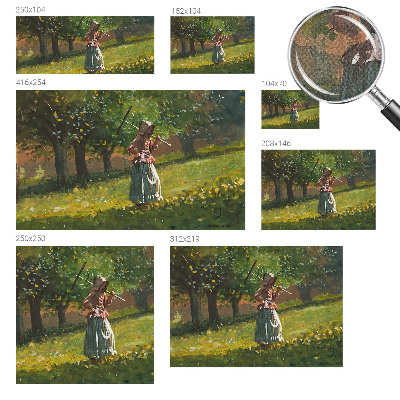 Peel and stick wallpaper mural with an autumn afternoon scene