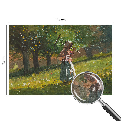 Peel and stick wallpaper mural with an autumn afternoon scene