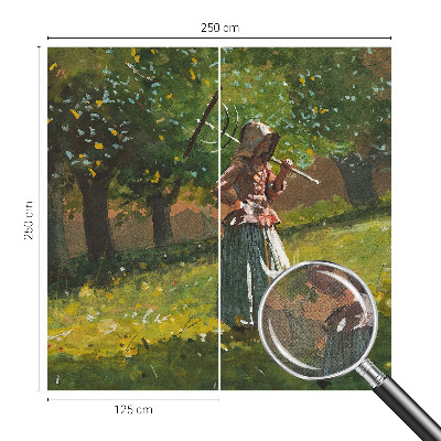 Peel and stick wallpaper mural with an autumn afternoon scene