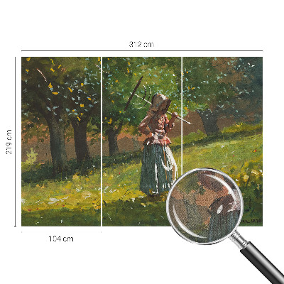 Peel and stick wallpaper mural with an autumn afternoon scene