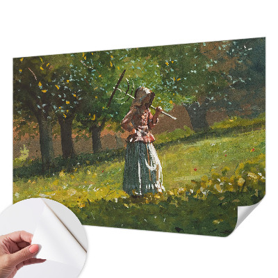 Peel and stick wallpaper mural with an autumn afternoon scene