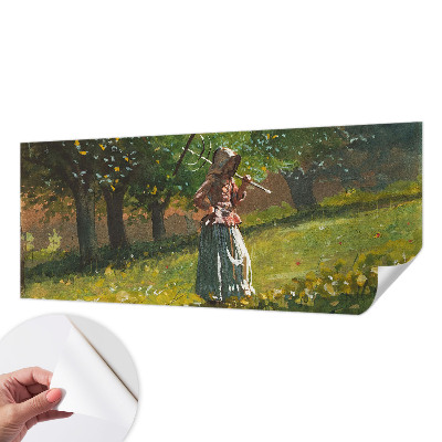 Peel and stick wallpaper mural with an autumn afternoon scene