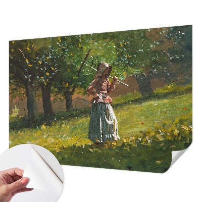 Peel and stick wallpaper mural with an autumn afternoon scene
