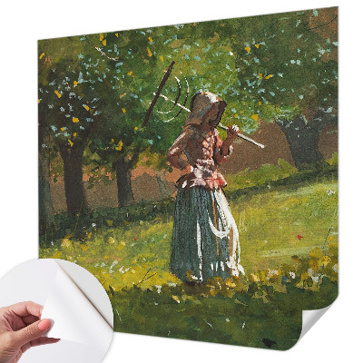 Peel and stick wallpaper mural with an autumn afternoon scene
