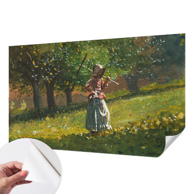 Peel and stick wallpaper mural with an autumn afternoon scene