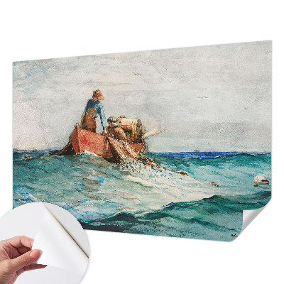 Self-adhesive wall mural with a sea expedition motif