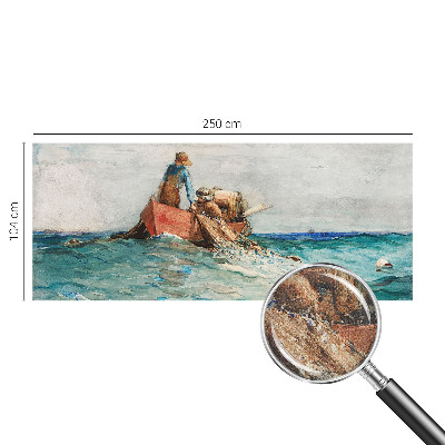 Self-adhesive wall mural with a sea expedition motif