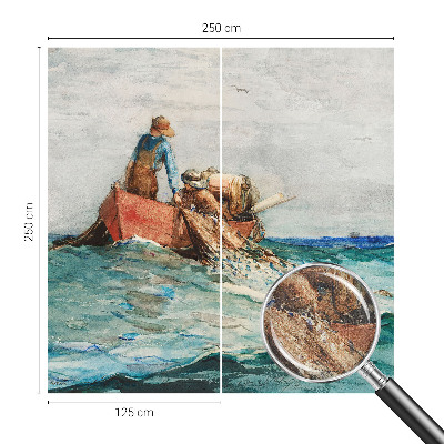 Self-adhesive wall mural with a sea expedition motif