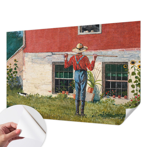Self-adhesive photo wallpaper with a village scene