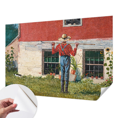 Self-adhesive photo wallpaper with a village scene