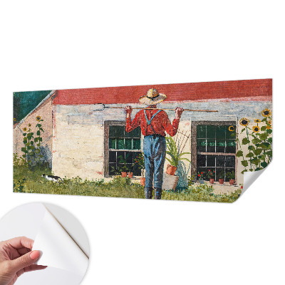Self-adhesive photo wallpaper with a village scene