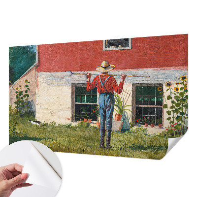Self-adhesive photo wallpaper with a village scene