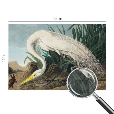 Removable wall mural featuring a majestic heron
