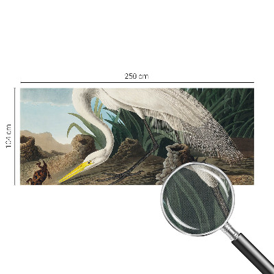 Removable wall mural featuring a majestic heron