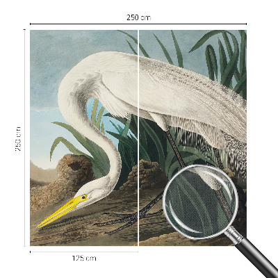 Removable wall mural featuring a majestic heron
