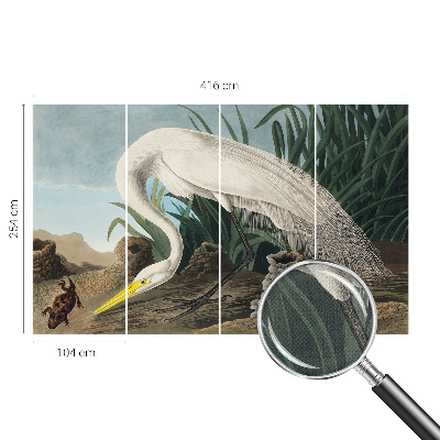 Removable wall mural featuring a majestic heron