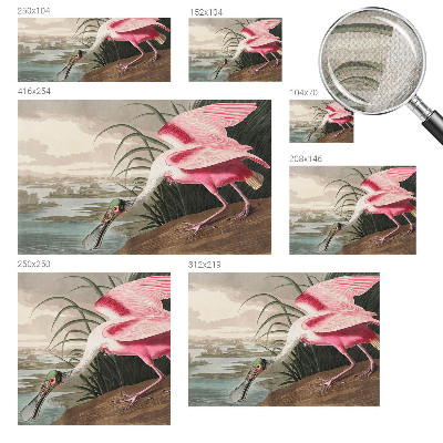 Removable wall mural wallpaper with an exotic bird motif