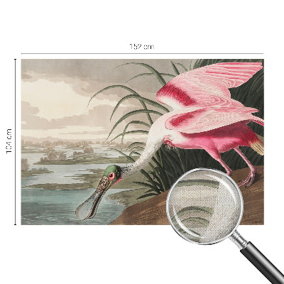 Removable wall mural wallpaper with an exotic bird motif