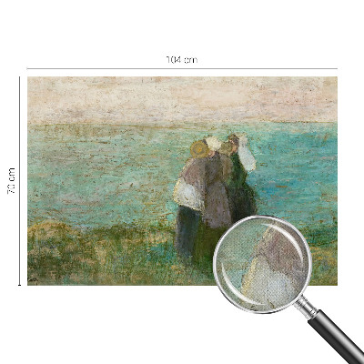 Peel and stick wall mural for bedroom with a seaside reflection design
