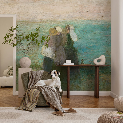 Peel and stick wall mural for bedroom with a seaside reflection design