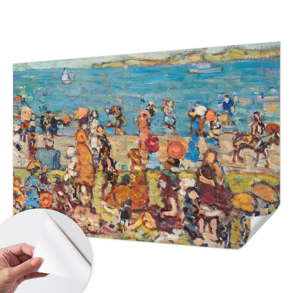 3D Wall Mural depicting a beach scene