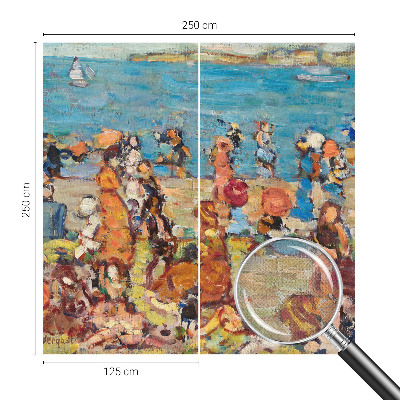 3D Wall Mural depicting a beach scene