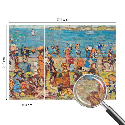 3D Wall Mural depicting a beach scene