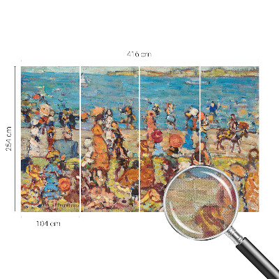 3D Wall Mural depicting a beach scene