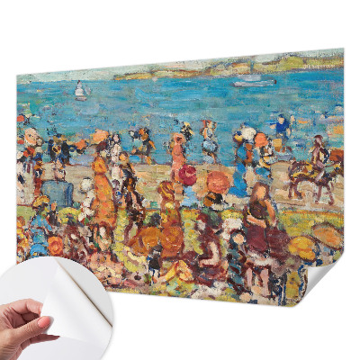 3D Wall Mural depicting a beach scene