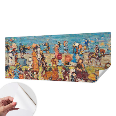 3D Wall Mural depicting a beach scene