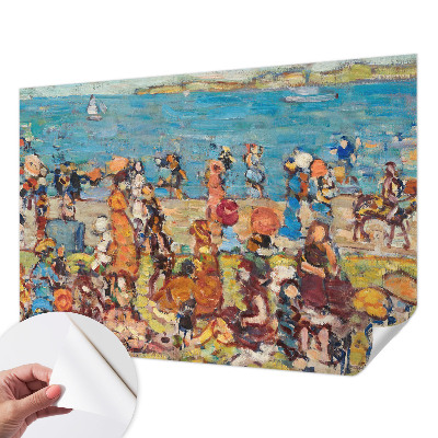 3D Wall Mural depicting a beach scene