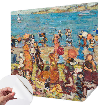 3D Wall Mural depicting a beach scene