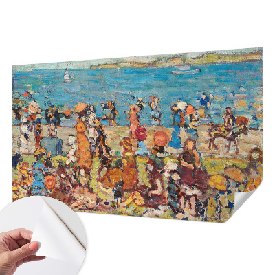 3D Wall Mural depicting a beach scene