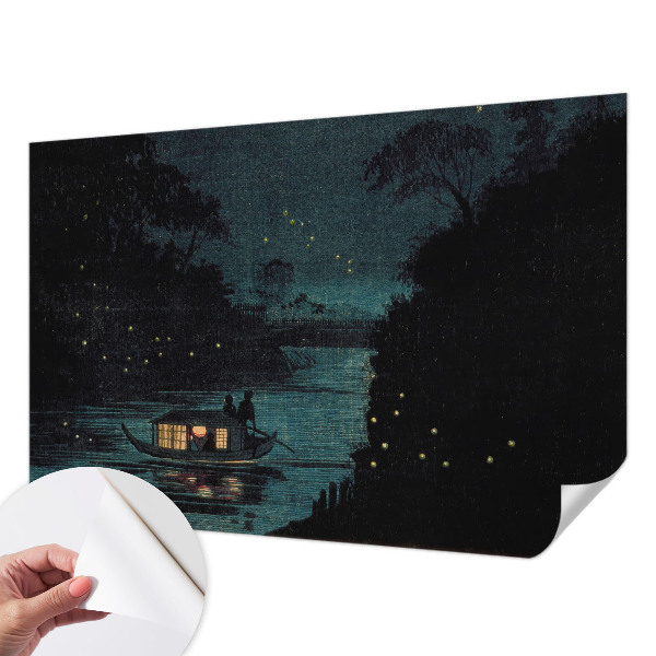 3D photo wallpaper mural with evening lights design