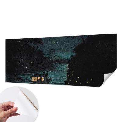3D photo wallpaper mural with evening lights design
