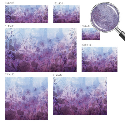 Baby room wall mural with pastel flower motif
