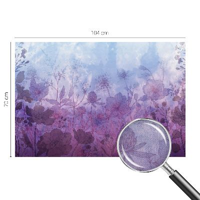 Baby room wall mural with pastel flower motif