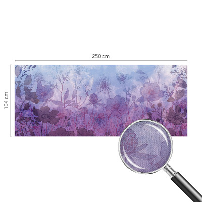 Baby room wall mural with pastel flower motif