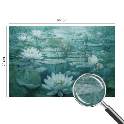 Peel and stick wall mural with water flower design