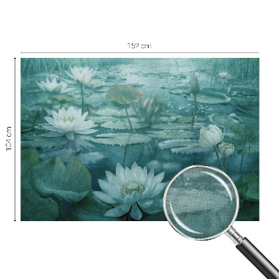 Peel and stick wall mural with water flower design
