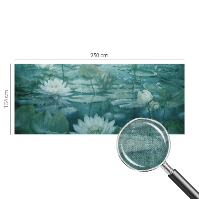 Peel and stick wall mural with water flower design