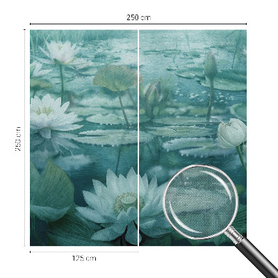 Peel and stick wall mural with water flower design