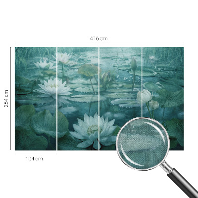Peel and stick wall mural with water flower design